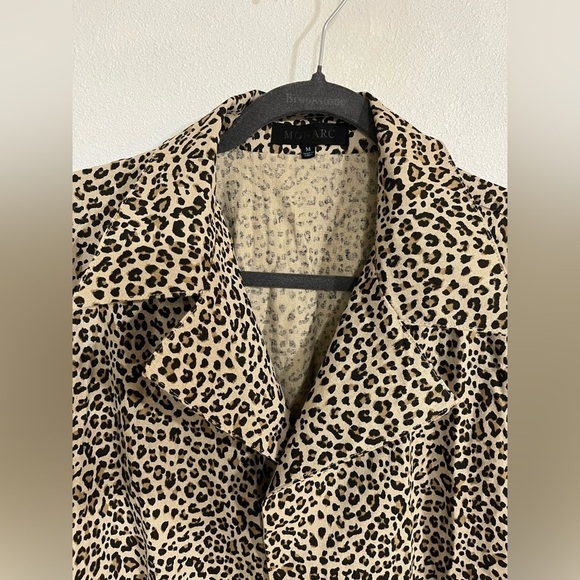 Monarc anthropology open belted cardigan, side pockets,Sz M NWOT animal print - Picture 2 of 10